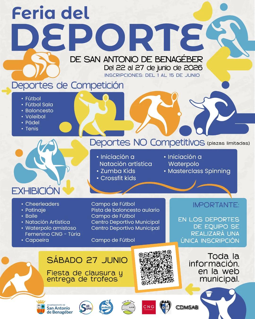San Antonio de Benagéber celebra la Feria del Deporte 2026 del 22 al 27 de junio